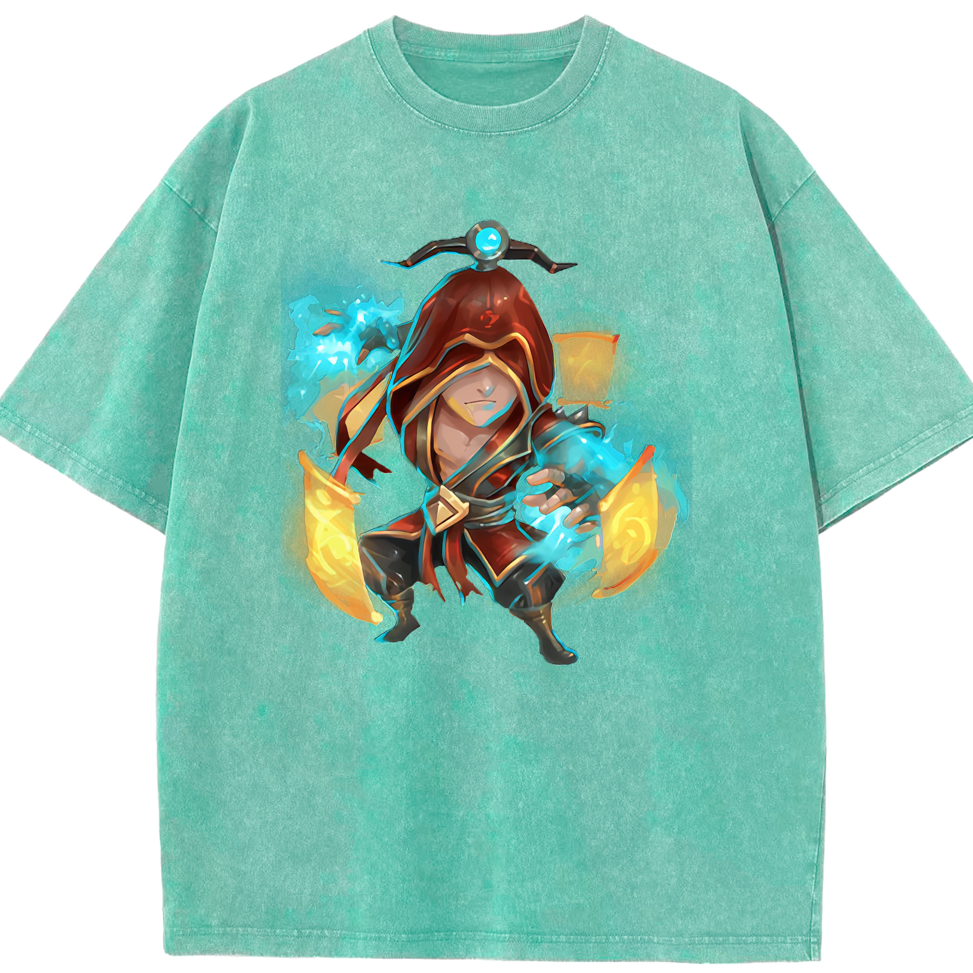 リーグ・オブ・レジェンド League of Legends LOL 綿100% ヴィンテージ風 半袖Tシャツ（フロントプリント）